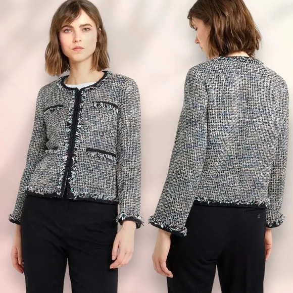 J CREW LADY JACKET Metallic Tweed Multicolored Size 10 - Picture 4 of 17
